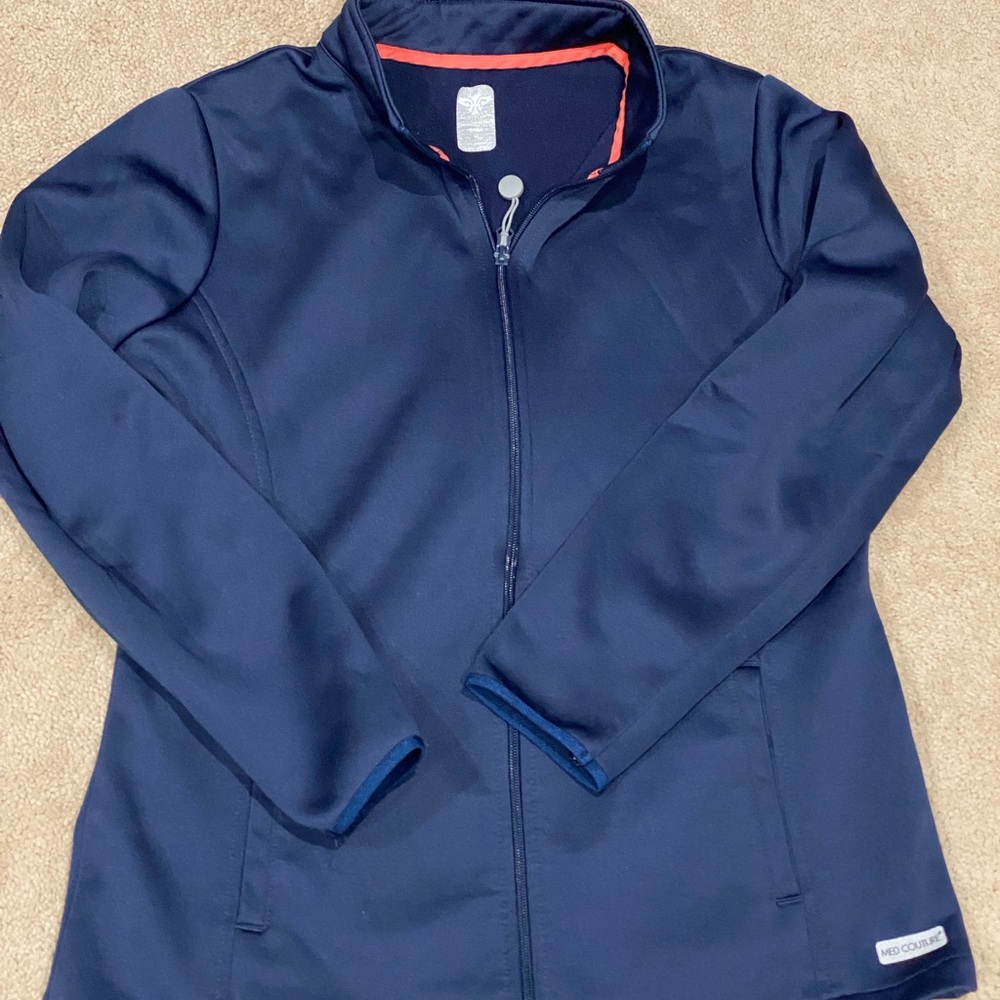 Med Couture Zip Front Scrub Jacket